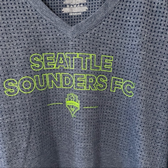 Adidas Seattle Sounders FC Aeroknit Climacool V-Neck Long Sleeve Gray-XXL - Picture 4 of 9